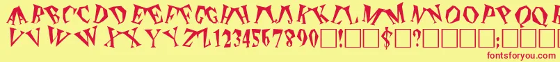 ThePlain Font – Red Fonts on Yellow Background