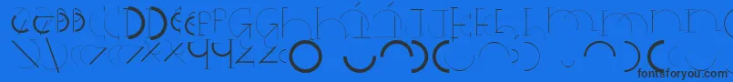 Halfcirclealphabetxp Font – Black Fonts on Blue Background
