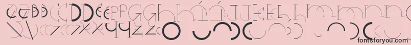 Czcionka Halfcirclealphabetxp – czarne czcionki na różowym tle