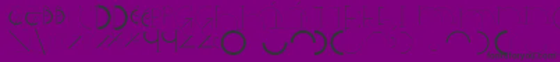 フォントHalfcirclealphabetxp – 紫の背景に黒い文字