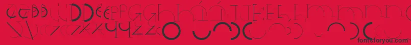 Halfcirclealphabetxp Font – Black Fonts on Red Background