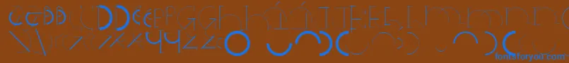 Czcionka Halfcirclealphabetxp – niebieskie czcionki na brązowym tle
