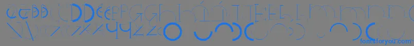 Czcionka Halfcirclealphabetxp – niebieskie czcionki na szarym tle