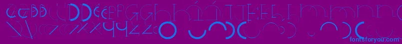 フォントHalfcirclealphabetxp – 紫色の背景に青い文字