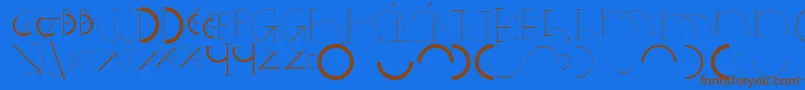 Czcionka Halfcirclealphabetxp – brązowe czcionki na niebieskim tle