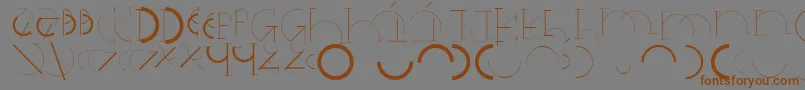 Halfcirclealphabetxp Font – Brown Fonts on Gray Background