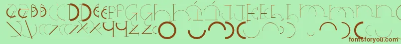 Halfcirclealphabetxp Font – Brown Fonts on Green Background