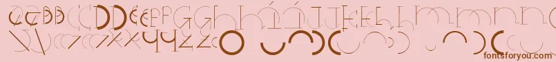 Halfcirclealphabetxp-fontti – ruskeat fontit vaaleanpunaisella taustalla
