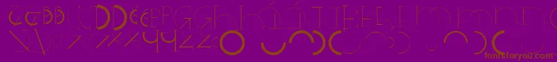Czcionka Halfcirclealphabetxp – brązowe czcionki na fioletowym tle