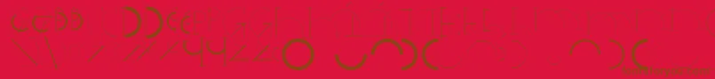 Czcionka Halfcirclealphabetxp – brązowe czcionki na czerwonym tle
