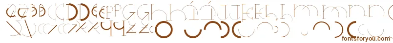 Halfcirclealphabetxp-Schriftart – Braune Schriften auf weißem Hintergrund