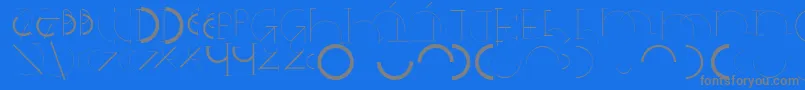 Czcionka Halfcirclealphabetxp – szare czcionki na niebieskim tle