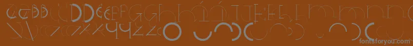 Halfcirclealphabetxp Font – Gray Fonts on Brown Background