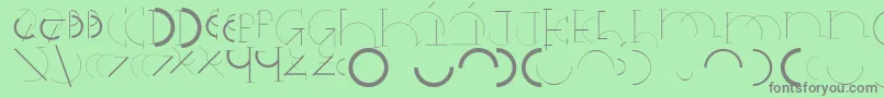 Halfcirclealphabetxp-Schriftart – Graue Schriften auf grünem Hintergrund