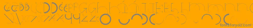Czcionka Halfcirclealphabetxp – szare czcionki na pomarańczowym tle