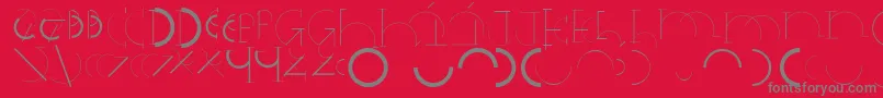 フォントHalfcirclealphabetxp – 赤い背景に灰色の文字