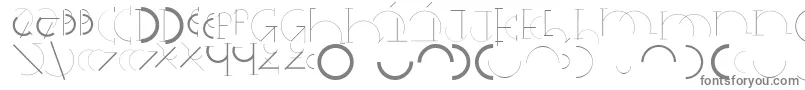Czcionka Halfcirclealphabetxp – szare czcionki na białym tle