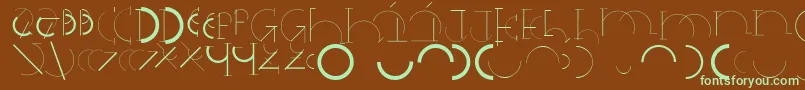 Halfcirclealphabetxp Font – Green Fonts on Brown Background