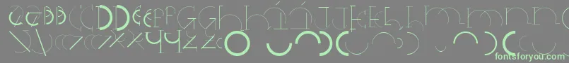 フォントHalfcirclealphabetxp – 灰色の背景に緑のフォント