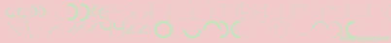Halfcirclealphabetxp-fontti – vihreät fontit vaaleanpunaisella taustalla