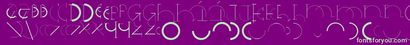 フォントHalfcirclealphabetxp – 紫の背景に緑のフォント