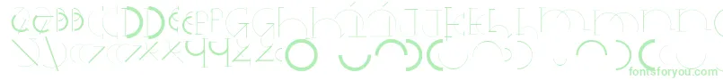 フォントHalfcirclealphabetxp – 白い背景に緑のフォント