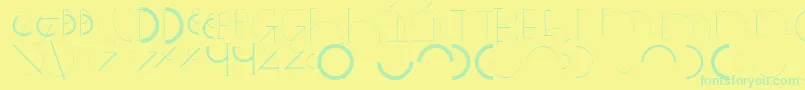 Halfcirclealphabetxp Font – Green Fonts on Yellow Background
