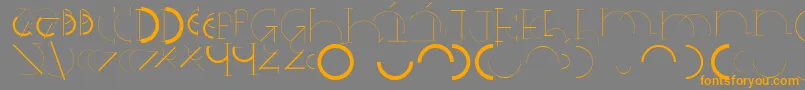 Halfcirclealphabetxp-Schriftart – Orangefarbene Schriften auf grauem Hintergrund