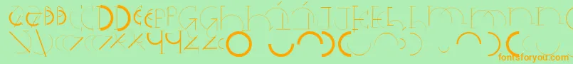 Czcionka Halfcirclealphabetxp – pomarańczowe czcionki na zielonym tle