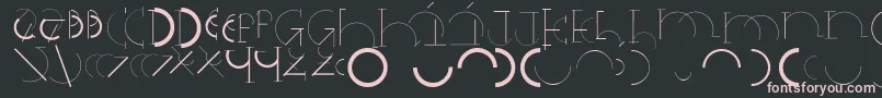 Czcionka Halfcirclealphabetxp – różowe czcionki na czarnym tle