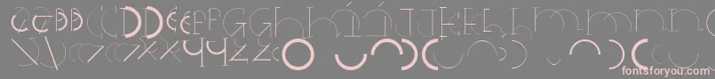 Halfcirclealphabetxp-Schriftart – Rosa Schriften auf grauem Hintergrund