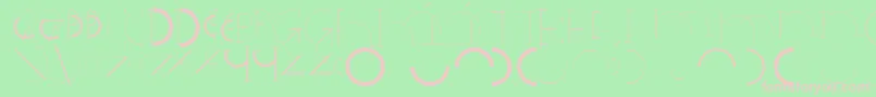 Шрифт Halfcirclealphabetxp – розовые шрифты на зелёном фоне