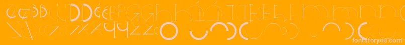 Halfcirclealphabetxp-fontti – vaaleanpunaiset fontit oranssilla taustalla