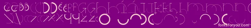 Halfcirclealphabetxp-fontti – vaaleanpunaiset fontit violetilla taustalla