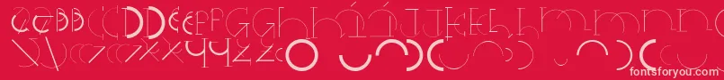 Halfcirclealphabetxp-fontti – vaaleanpunaiset fontit punaisella taustalla