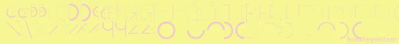 フォントHalfcirclealphabetxp – ピンクのフォント、黄色の背景