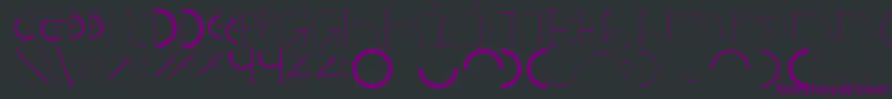 Halfcirclealphabetxp-Schriftart – Violette Schriften auf schwarzem Hintergrund