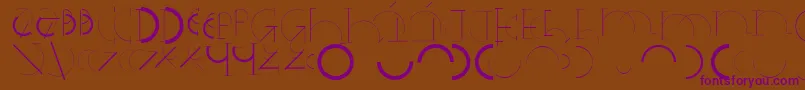 Halfcirclealphabetxp-Schriftart – Violette Schriften auf braunem Hintergrund