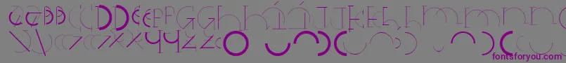 Halfcirclealphabetxp Font – Purple Fonts on Gray Background