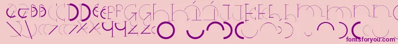 Halfcirclealphabetxp-fontti – violetit fontit vaaleanpunaisella taustalla