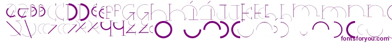 Halfcirclealphabetxp-fontti – violetit fontit valkoisella taustalla