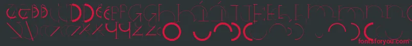 Halfcirclealphabetxp-Schriftart – Rote Schriften auf schwarzem Hintergrund