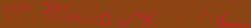 Halfcirclealphabetxp-fontti – punaiset fontit ruskealla taustalla