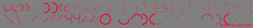 Halfcirclealphabetxp Font – Red Fonts on Gray Background