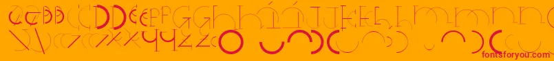 フォントHalfcirclealphabetxp – オレンジの背景に赤い文字