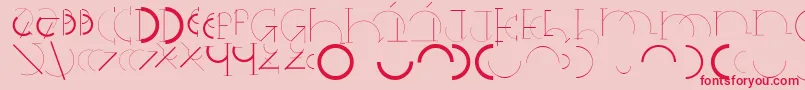 Czcionka Halfcirclealphabetxp – czerwone czcionki na różowym tle