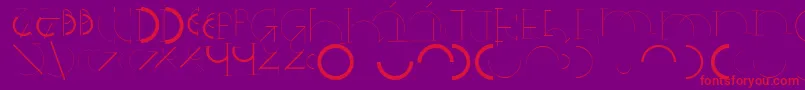 Fonte Halfcirclealphabetxp – fontes vermelhas em um fundo violeta