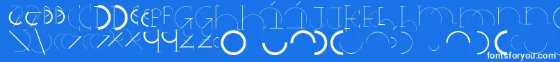 Halfcirclealphabetxp Font – White Fonts on Blue Background