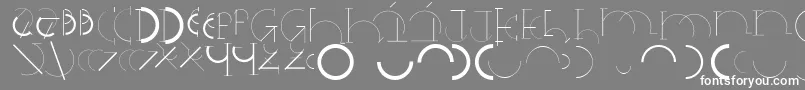 Halfcirclealphabetxp Font – White Fonts on Gray Background