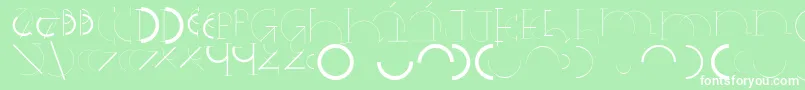 フォントHalfcirclealphabetxp – 緑の背景に白い文字
